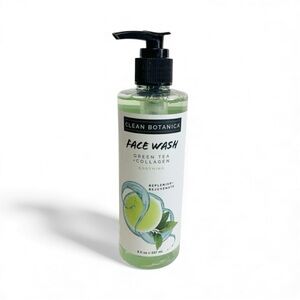 Clean Botanica Green Tea Collagen Face Wash Soothing Smoothing NEW 8oz